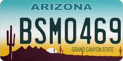 AZ license plate BSM0469