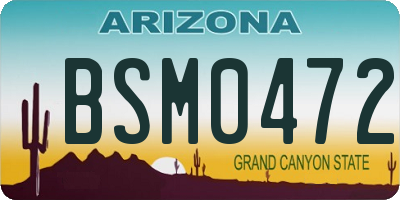 AZ license plate BSM0472