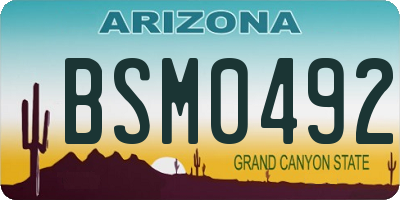 AZ license plate BSM0492