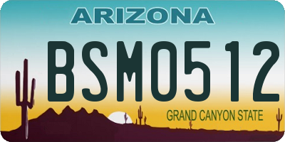 AZ license plate BSM0512
