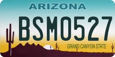 AZ license plate BSM0527