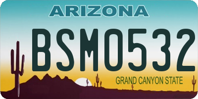 AZ license plate BSM0532