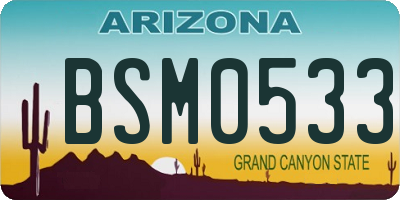 AZ license plate BSM0533