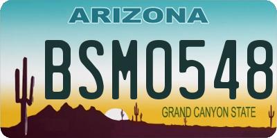 AZ license plate BSM0548