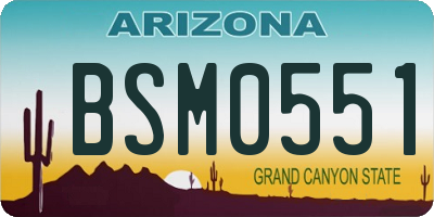 AZ license plate BSM0551