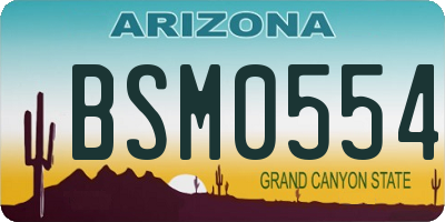 AZ license plate BSM0554