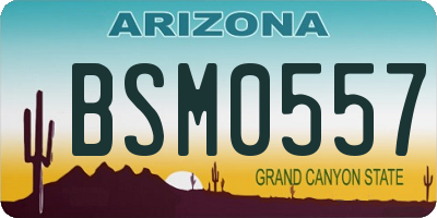 AZ license plate BSM0557