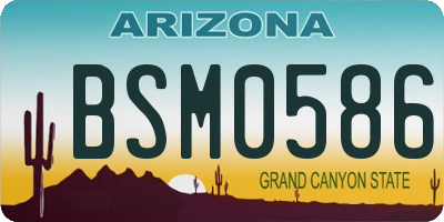 AZ license plate BSM0586