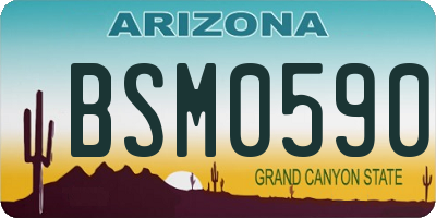 AZ license plate BSM0590
