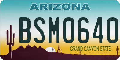 AZ license plate BSM0640