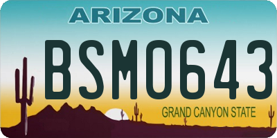 AZ license plate BSM0643