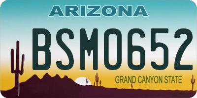 AZ license plate BSM0652