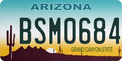 AZ license plate BSM0684