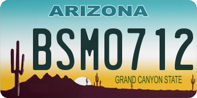 AZ license plate BSM0712