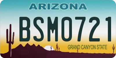 AZ license plate BSM0721
