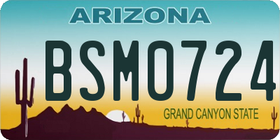 AZ license plate BSM0724