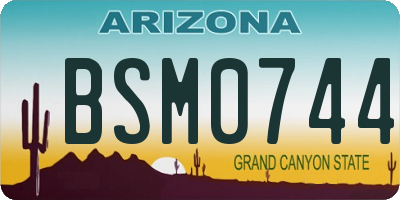 AZ license plate BSM0744