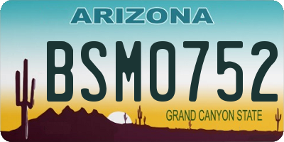 AZ license plate BSM0752