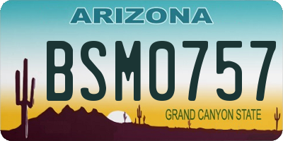 AZ license plate BSM0757