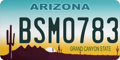 AZ license plate BSM0783