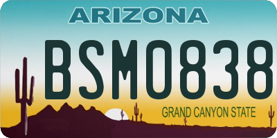 AZ license plate BSM0838