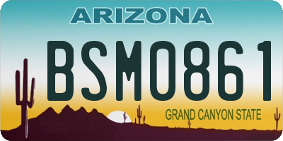 AZ license plate BSM0861