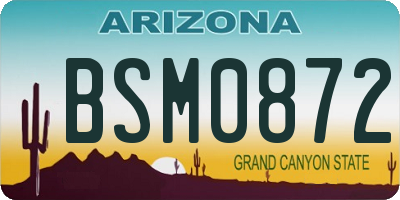 AZ license plate BSM0872