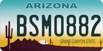 AZ license plate BSM0882