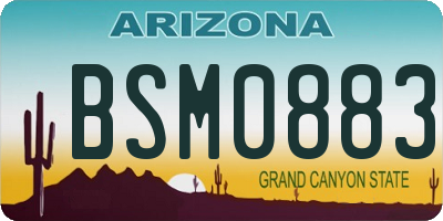 AZ license plate BSM0883