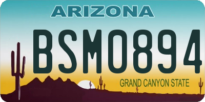 AZ license plate BSM0894