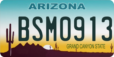 AZ license plate BSM0913
