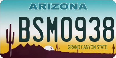 AZ license plate BSM0938