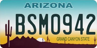 AZ license plate BSM0942