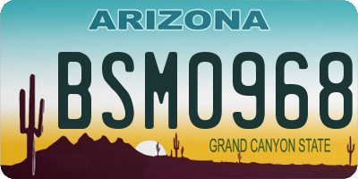 AZ license plate BSM0968