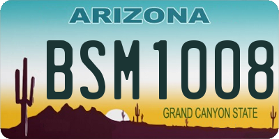 AZ license plate BSM1008