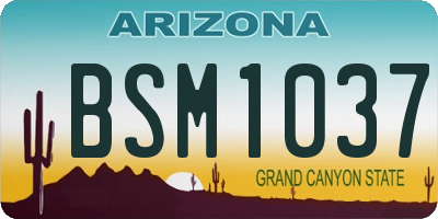 AZ license plate BSM1037