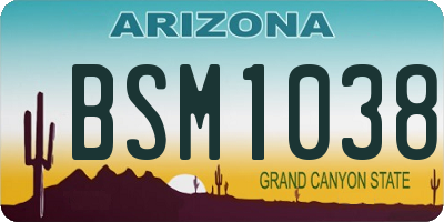 AZ license plate BSM1038