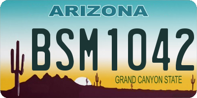 AZ license plate BSM1042