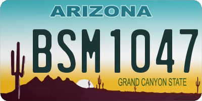 AZ license plate BSM1047