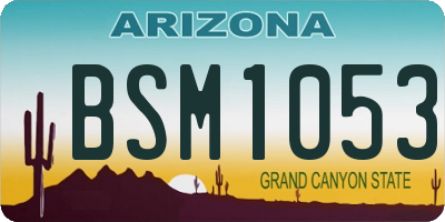 AZ license plate BSM1053