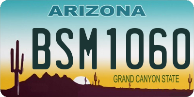 AZ license plate BSM1060