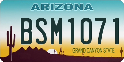 AZ license plate BSM1071