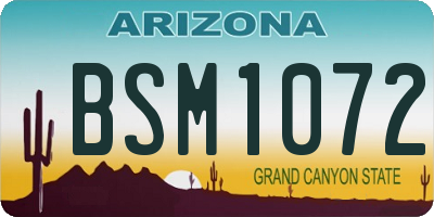 AZ license plate BSM1072