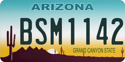 AZ license plate BSM1142
