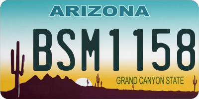AZ license plate BSM1158