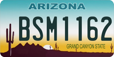 AZ license plate BSM1162