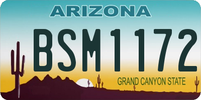 AZ license plate BSM1172
