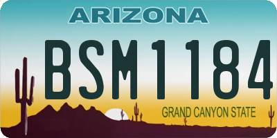 AZ license plate BSM1184