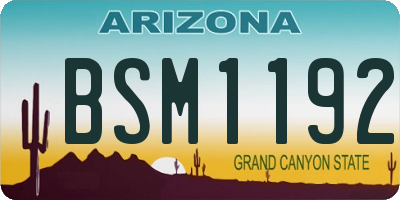 AZ license plate BSM1192