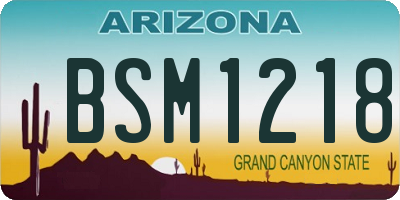AZ license plate BSM1218